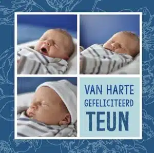 Felicitatie geboorte zoon kaart